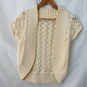 Calvin Klein Cream Open-Front Cardigan